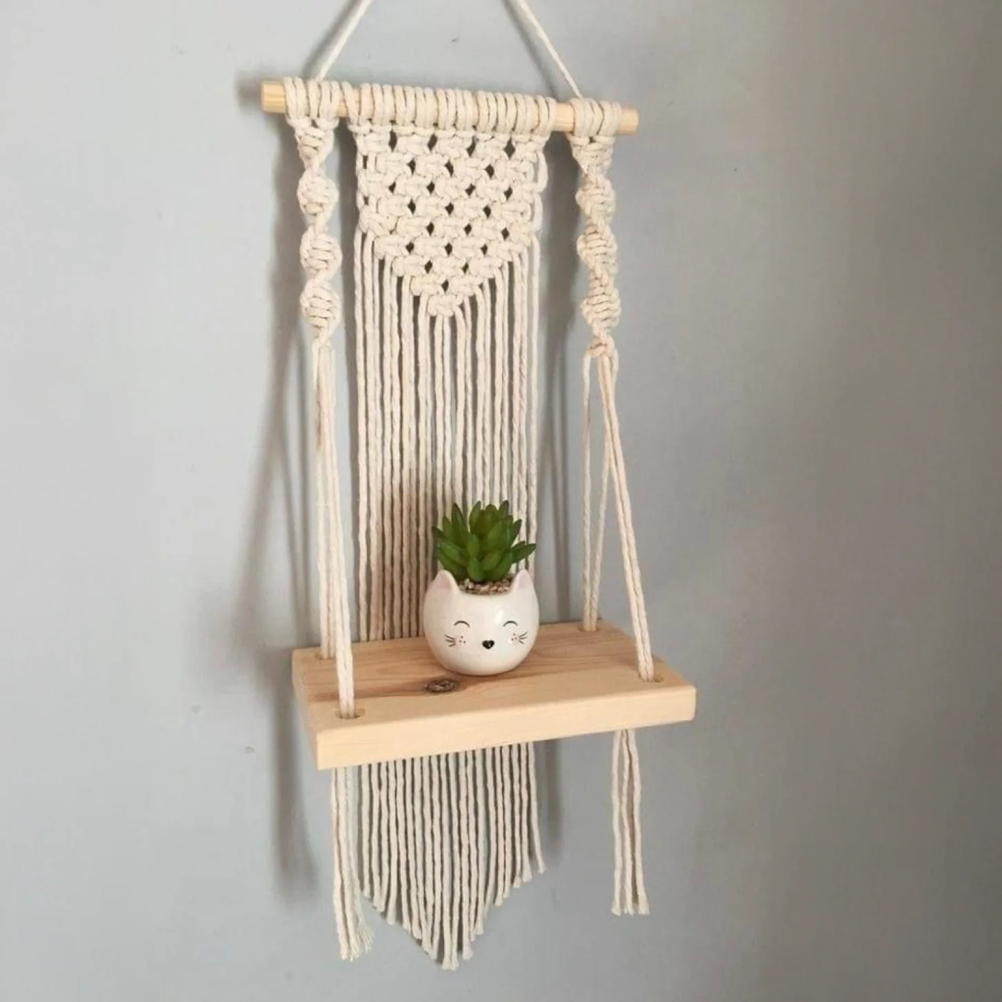 رف ديكور مكرمية 40×20سم - BIRD30 - Image 1