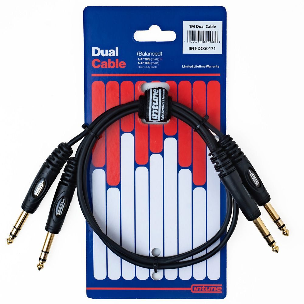 Intune Dual Cable 1/4" TRS Male to Same 1m - Image 1