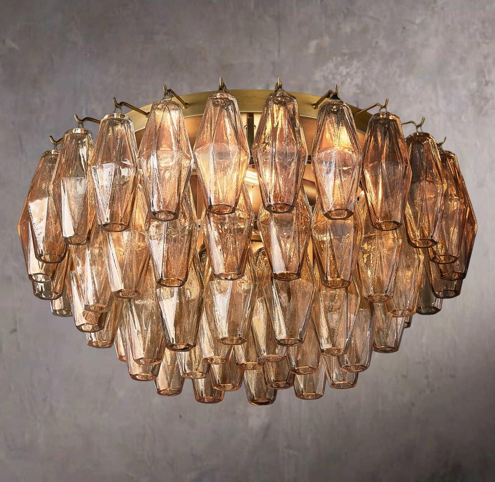 Chiaras Smoked Glass Flush Mount Light 22″
