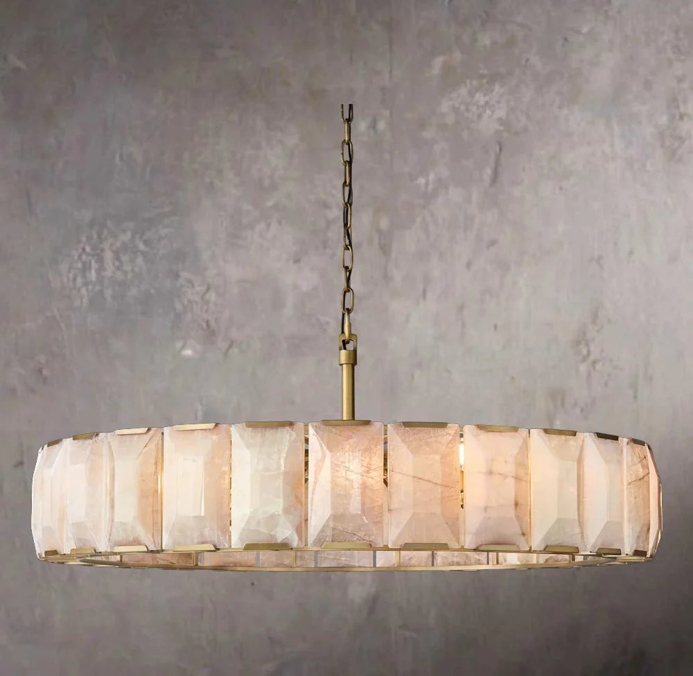 Harlowe Calcite Circular Chandelier 60″