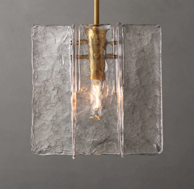 Lattice Pattern Clear Glass Suspended Pendant - Image 3