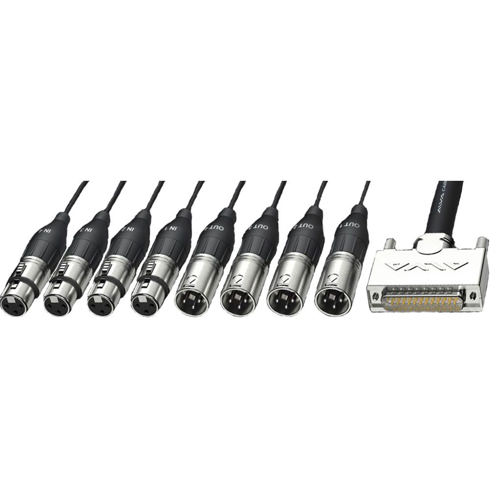 Alva AES DB25 4 x XLRM & 4 x XLRF Cable Pro Series (1m) - Image 1