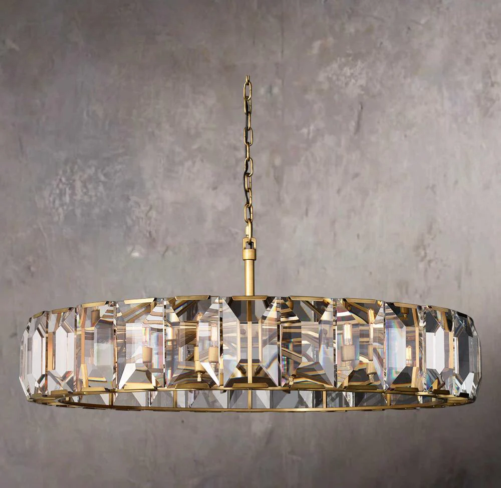 Harlowe Crystal Round Ceiling Chandelier 60″