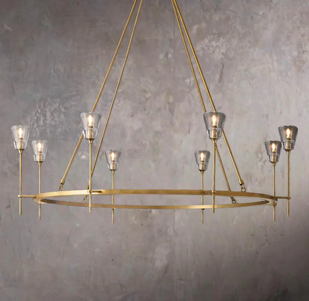 Glass Torch Circular Chandelier 58" - Image 1