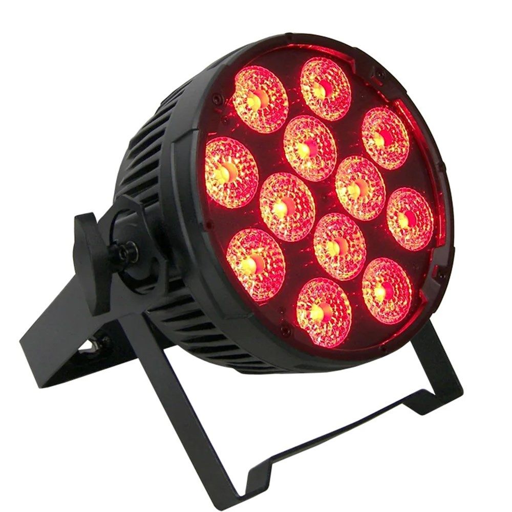 Event Lighting PAR12H LED Flat Pro Par 12x12W RGBWA+UV Stage Wash (Black Finish) - Image 1