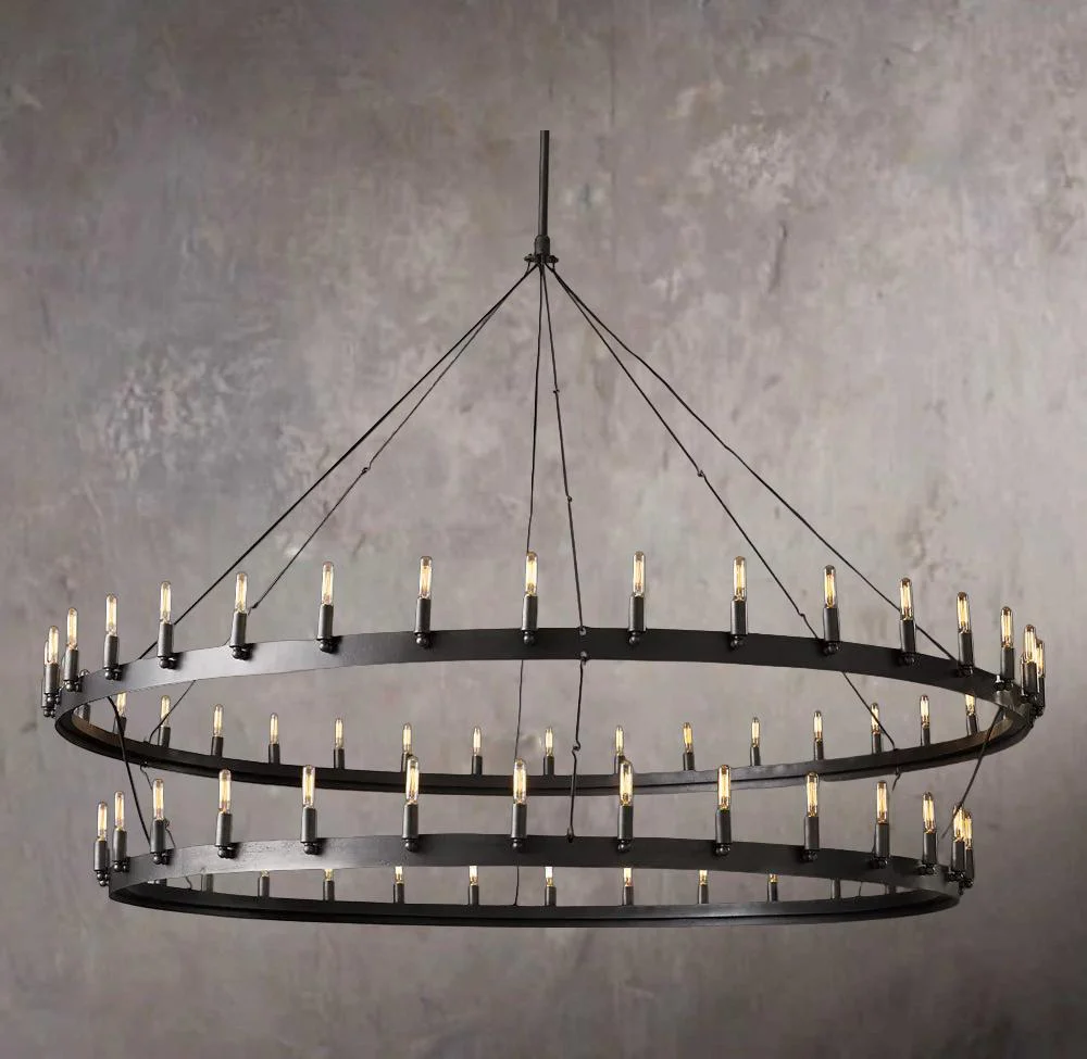 Camino Retro-Style Filament Dual-Tier Chandelier 71" - Image 1