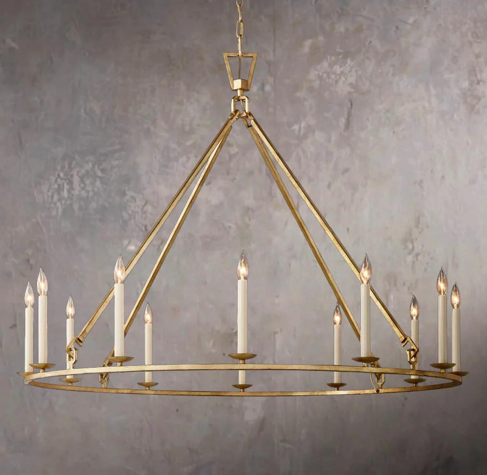 19th Century British Pierced Circular Chandelier 50″