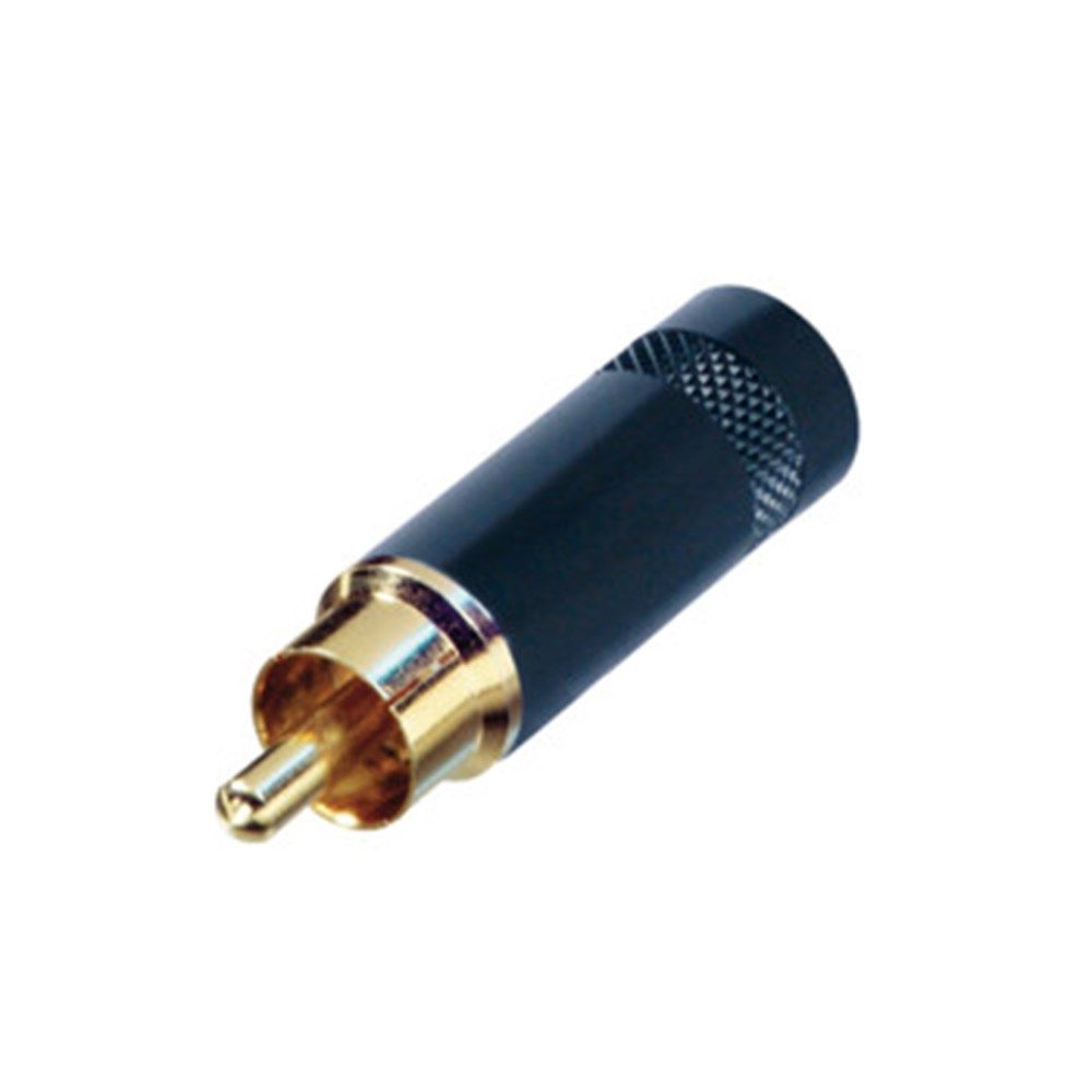 Neutrik NYS352BG Metal RCA Plug (Male) Gold Plated Contacts Black Shell - Image 1