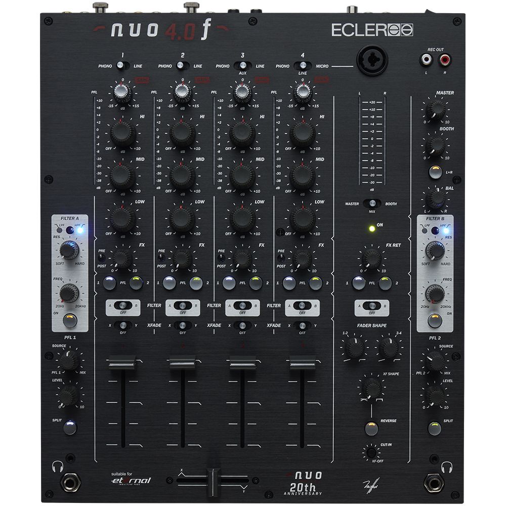 Ecler NUO4.0F Four Channel Analogue DJ Mixer (Black) - Image 1