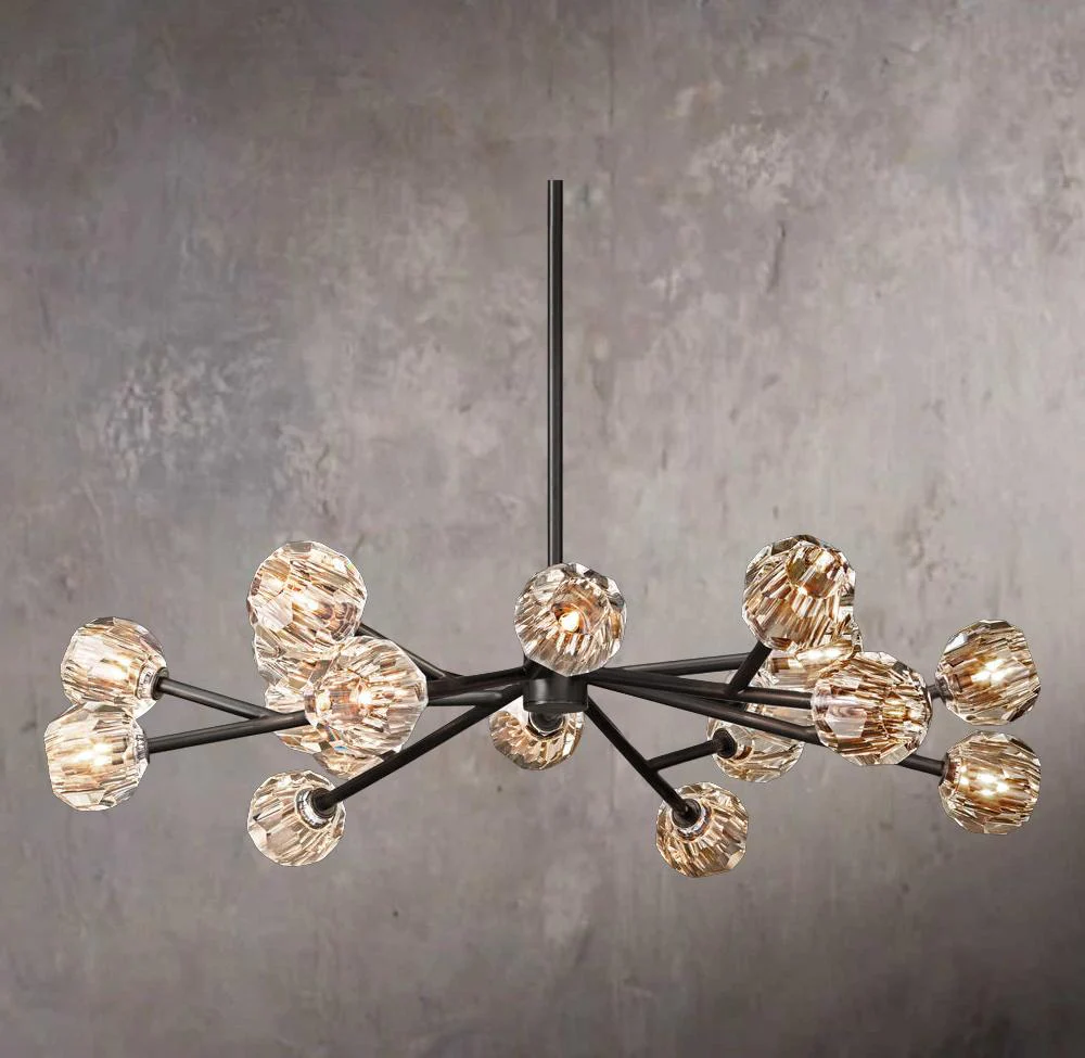 Crystal Sphere Clear Glass Round Chandelier 48" - Image 3