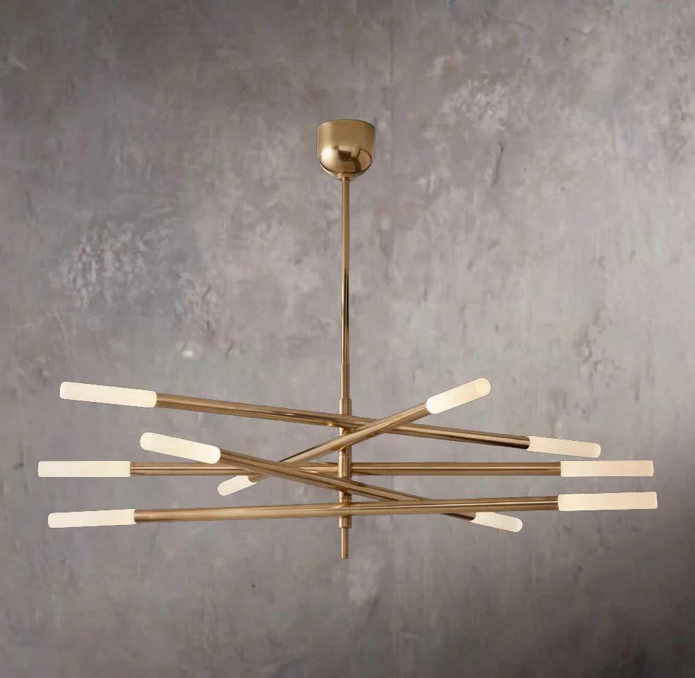 Rousselle Ten-Light Etched Rod Mobile Chandelier - Image 1