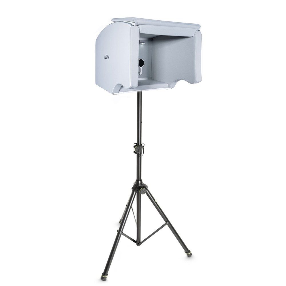 IsoVox 2 Portable Vocal Booth (White) & Gravity SP5211B Tripod Stand 35mm (Black) - Image 1