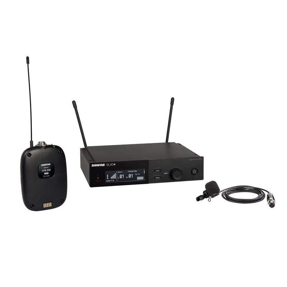 Shure SLXD14W85MH57 Digital Wireless System w/ WL185m Mic & SLXD4 Receiver (H57) - Image 1