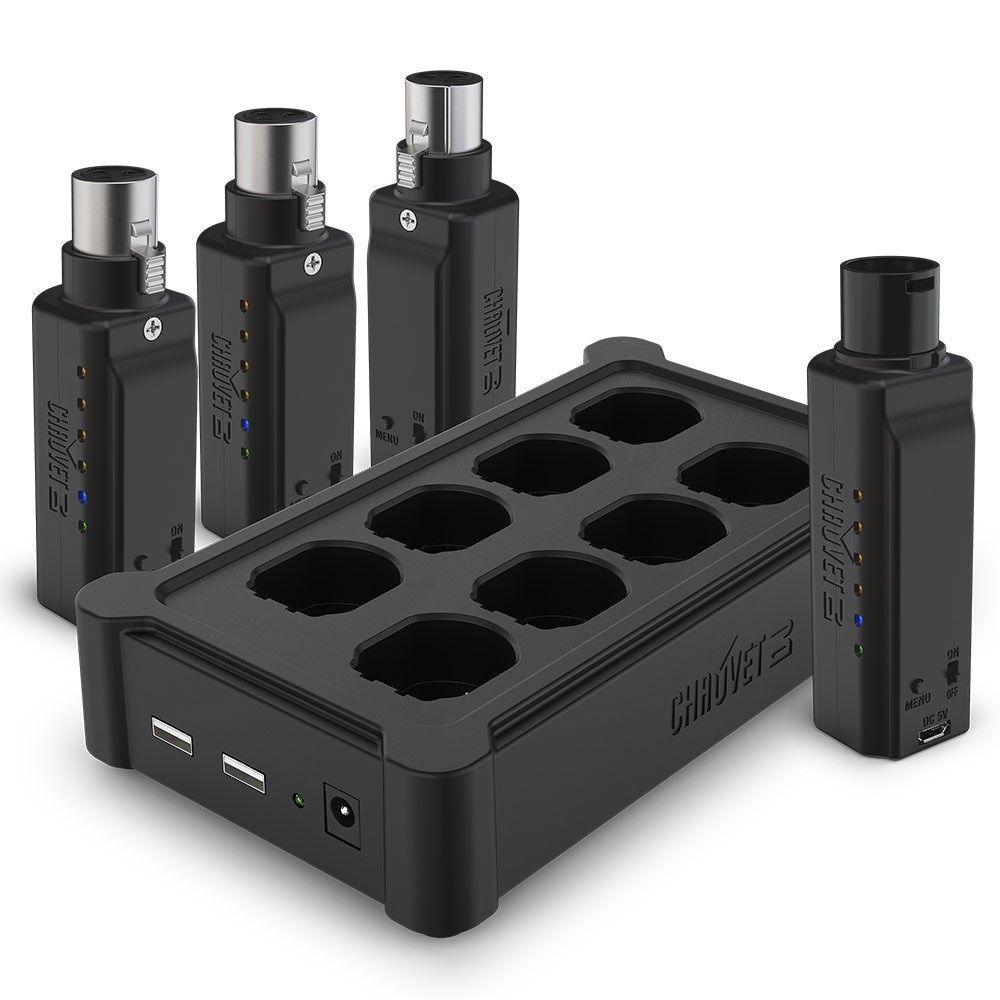 Chauvet D-Fi XLR Battery Powered Wireless DMX System (1 Transmitter, 3 Receivers) - Image 1