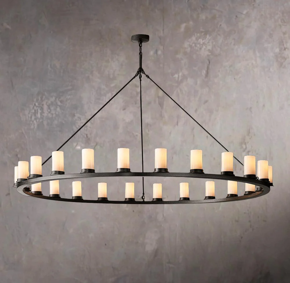 Ondra Circular Opal Glass Pendant Light 72" - Image 1