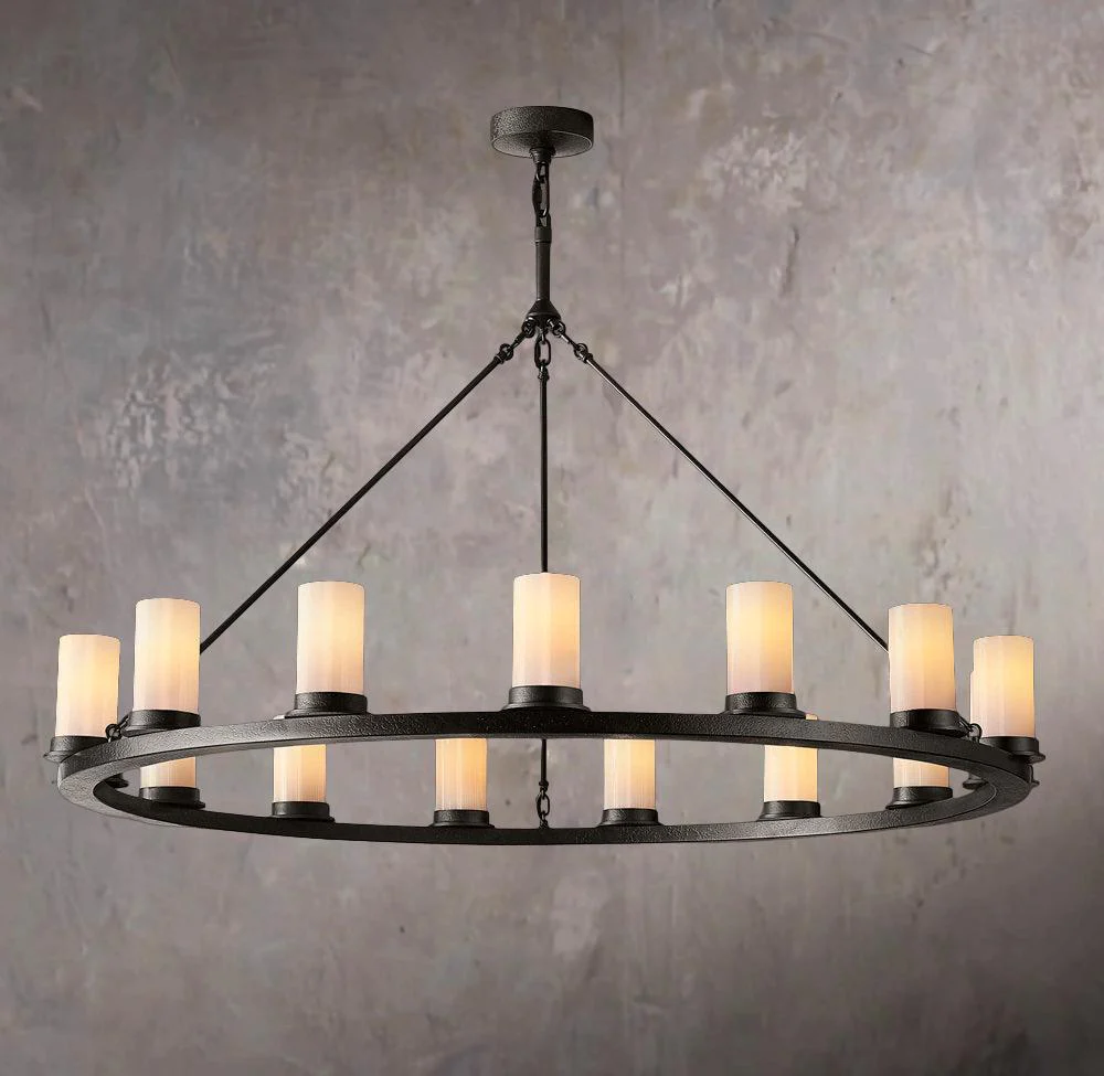 Ondra Circular Opal Glass Pendant Light 48" - Image 1