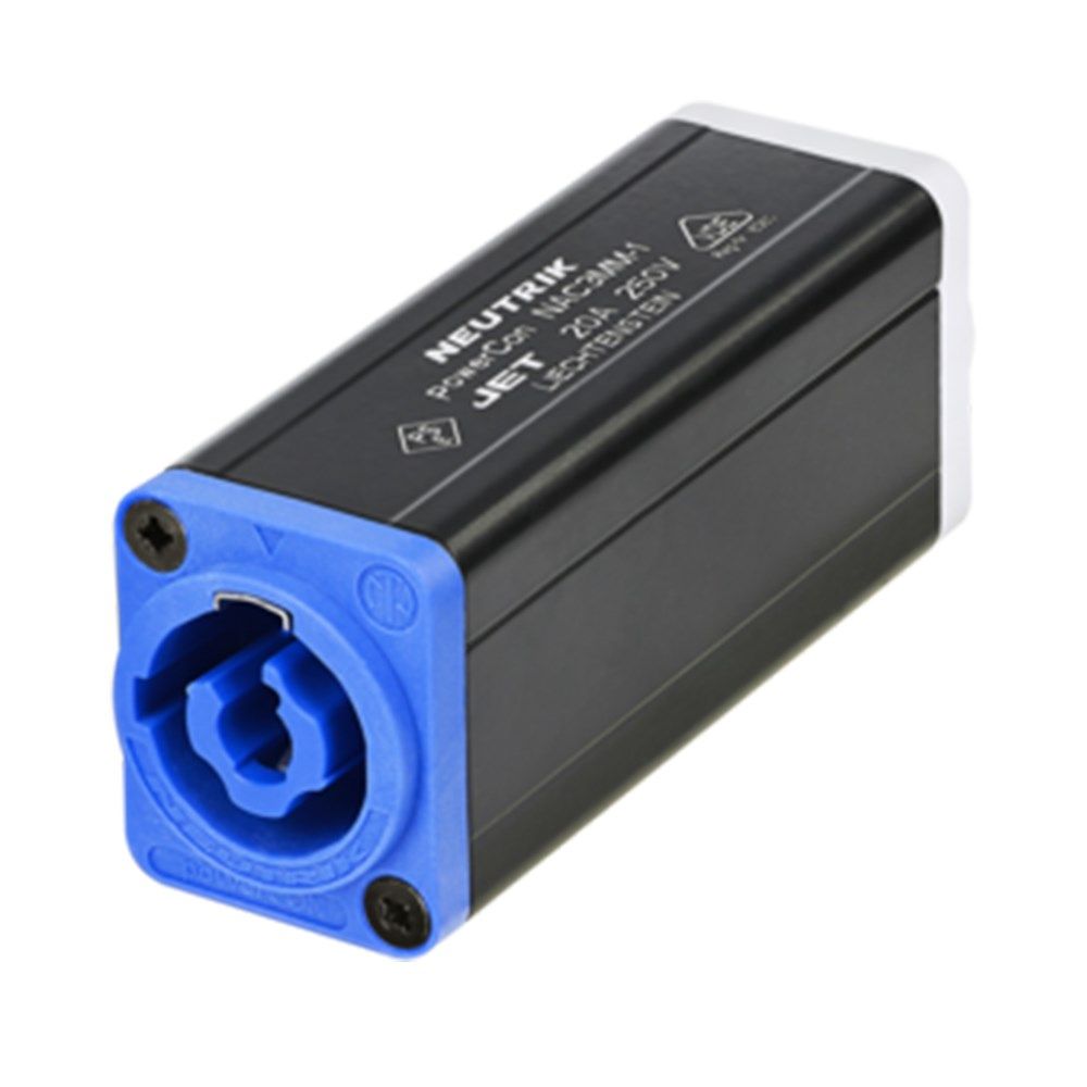 Neutrik NAC3MM-1 powerCON In - powerCON Out Coupler for Linking Cables - Image 1