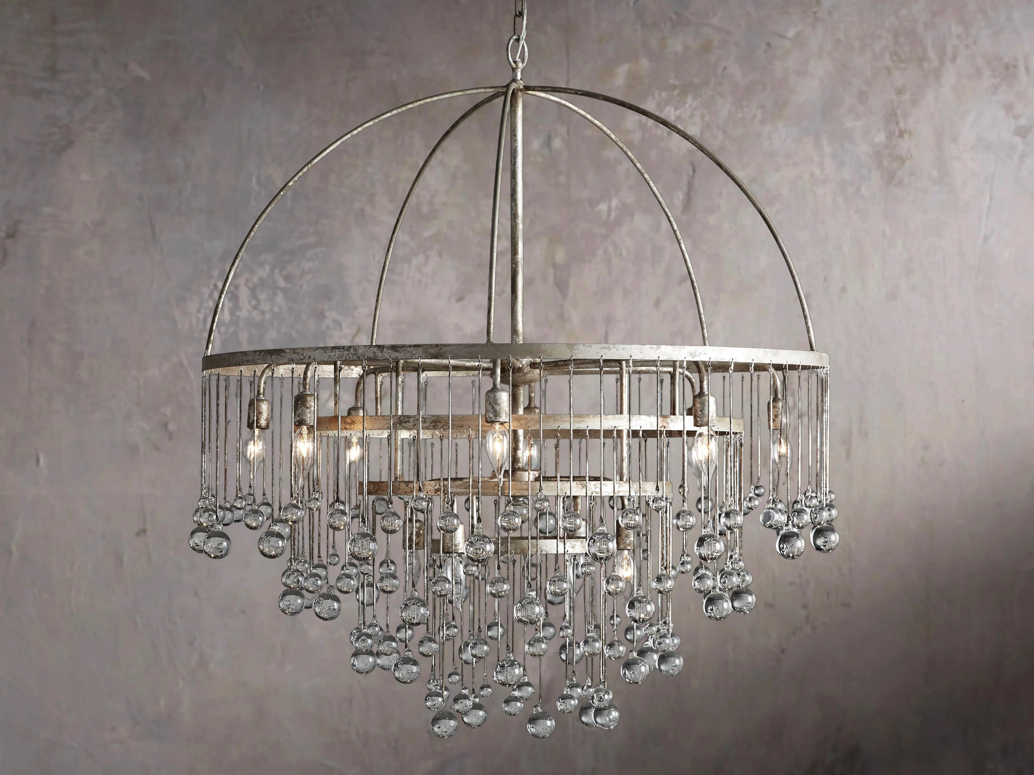 Aubrey Round Ceiling Pendant Lamp in Silver - Image 2