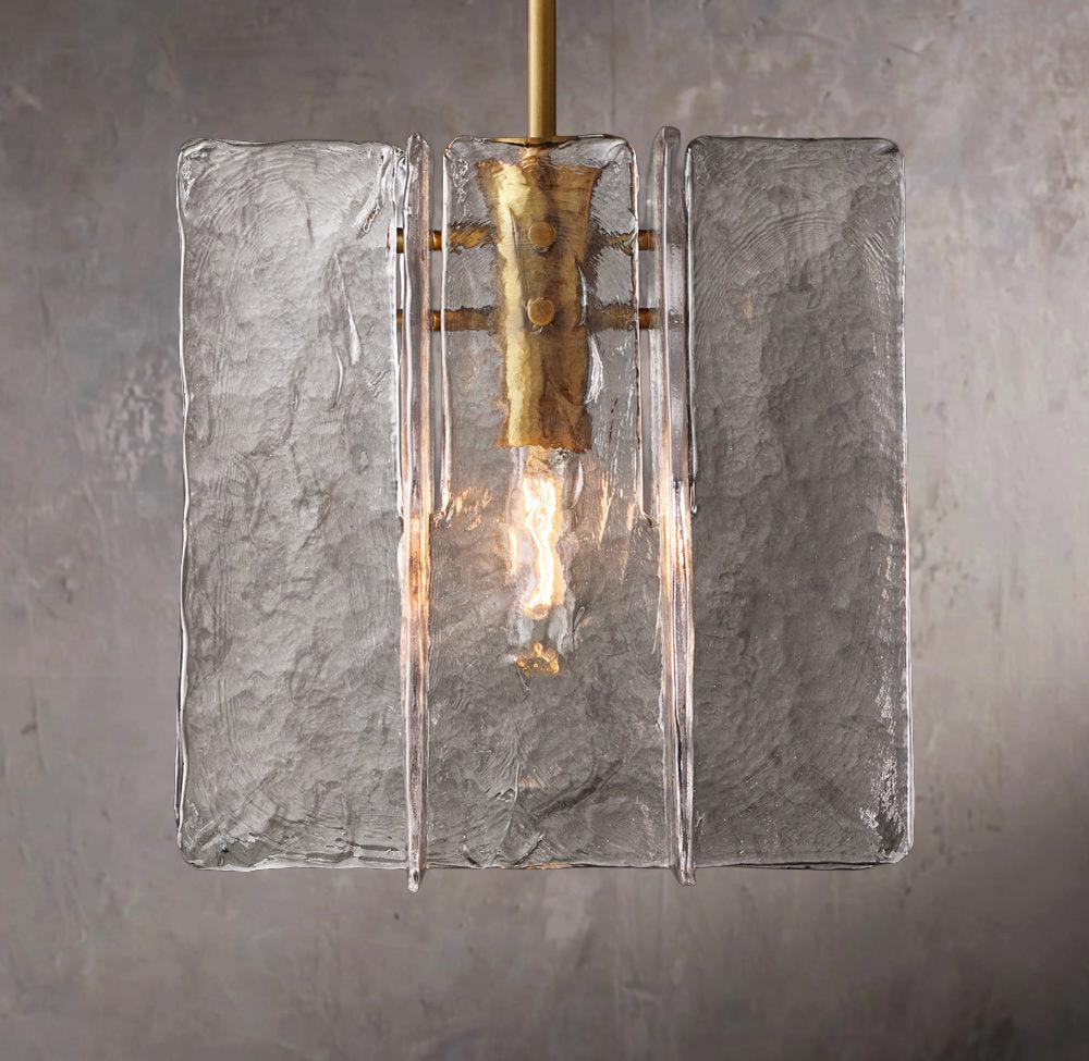 Lattice Pattern Clear Glass Suspended Pendant - Image 1
