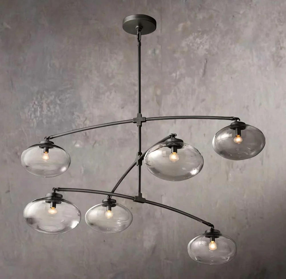 Cabretta Transparent Glass Mobile Round Chandelier - Image 3