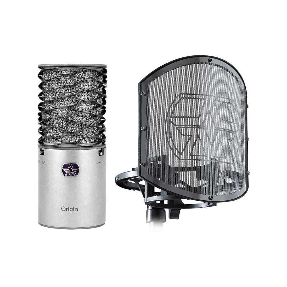 Aston Microphones Origin Silver Bundle w/ Pop Filter & Shock Mount - Image 1