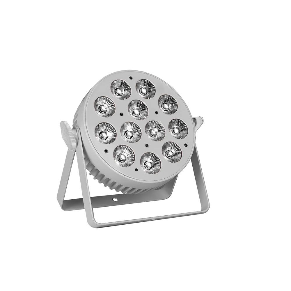 Event Lighting Lite PAR12X12L LED Flat Pro Par 12x12W RGBWAU Stage Wash & IR Remote (White) - Image 1