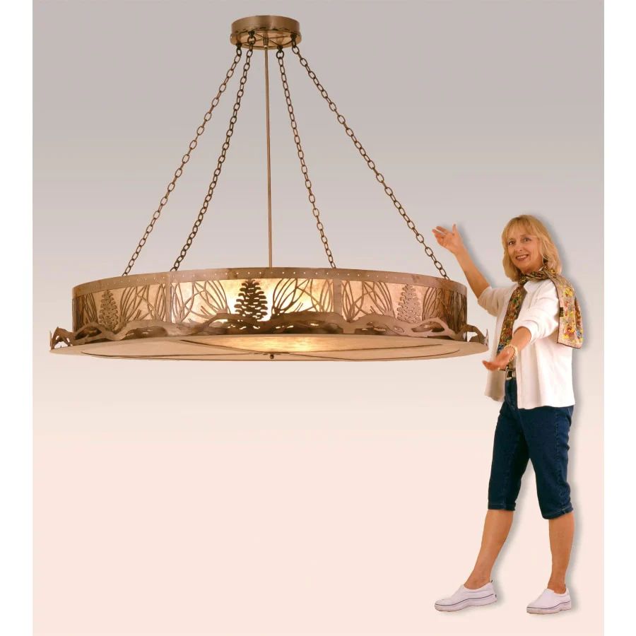 Meyda Tiffany 6 Light 72" Wide Pendant with Handmade Shade - Image 1
