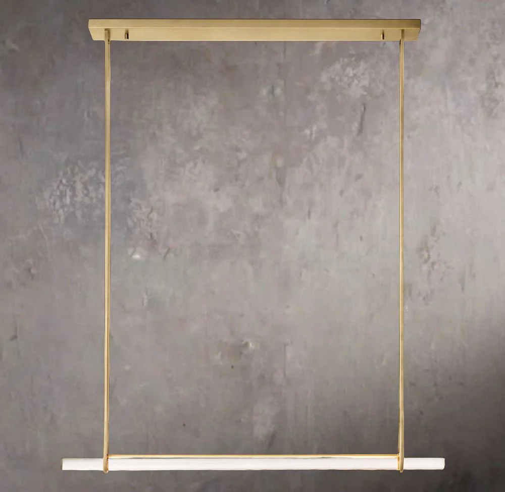Audubons Crystal Linear Single Bar Chandelier 60″