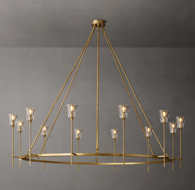 Glass Torch Round Chandelier 70" - Image 3