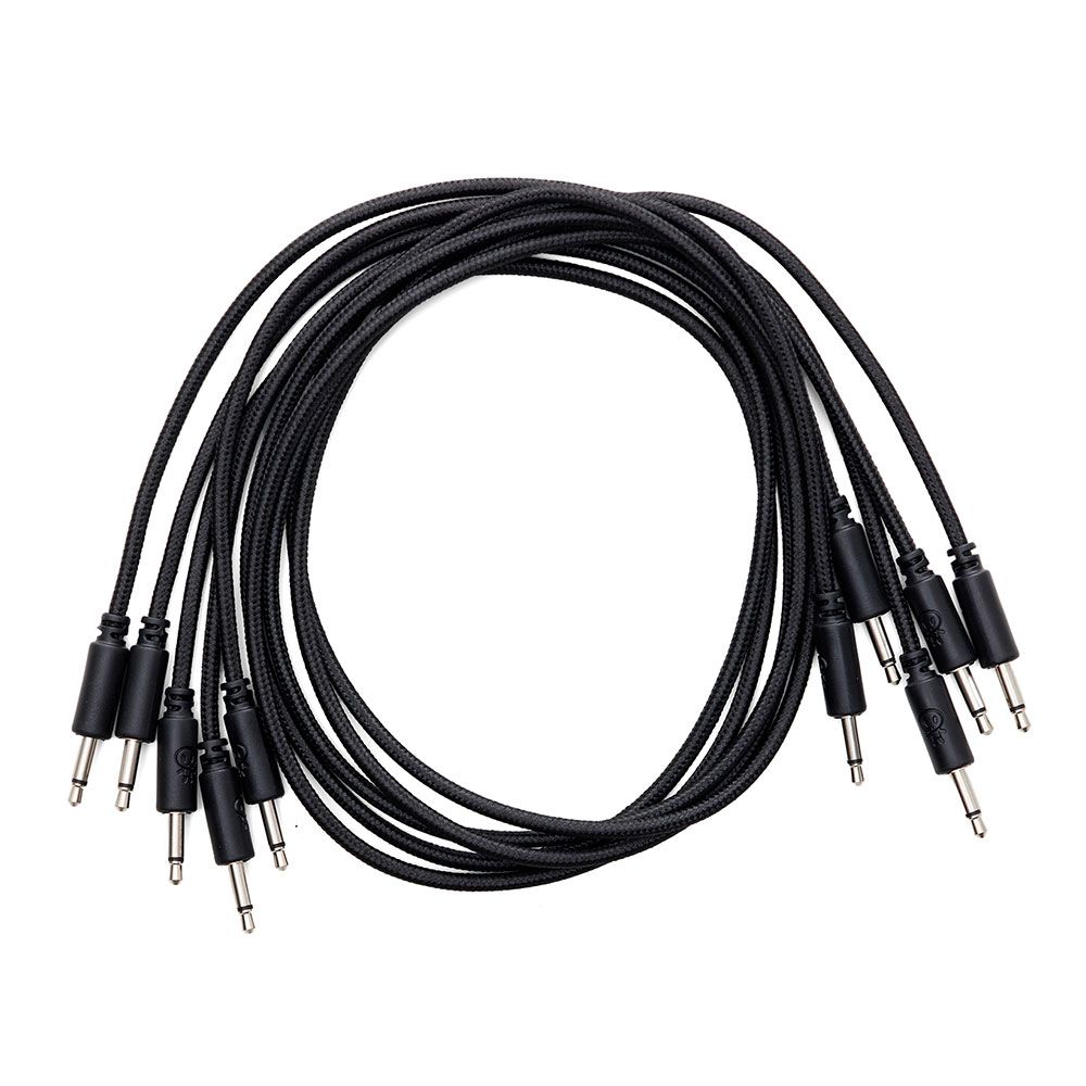 Erica Synths Braided Eurorack Patch Cables 5-Pack (60cm) (Black) - Image 1