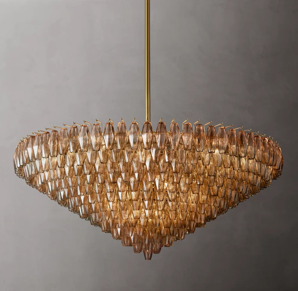 Chiaras Smoked Glass Layered Round Chandelier 62" - Image 3