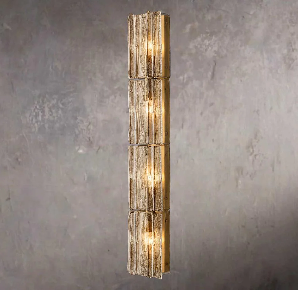 Gridded Smoke Glass Grand Wall Sconce - Image 1