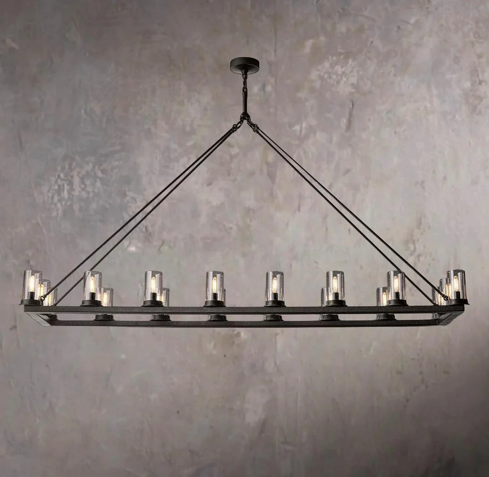 Ondra Linear Transparent Crystal Pendant Light 72" - Image 1