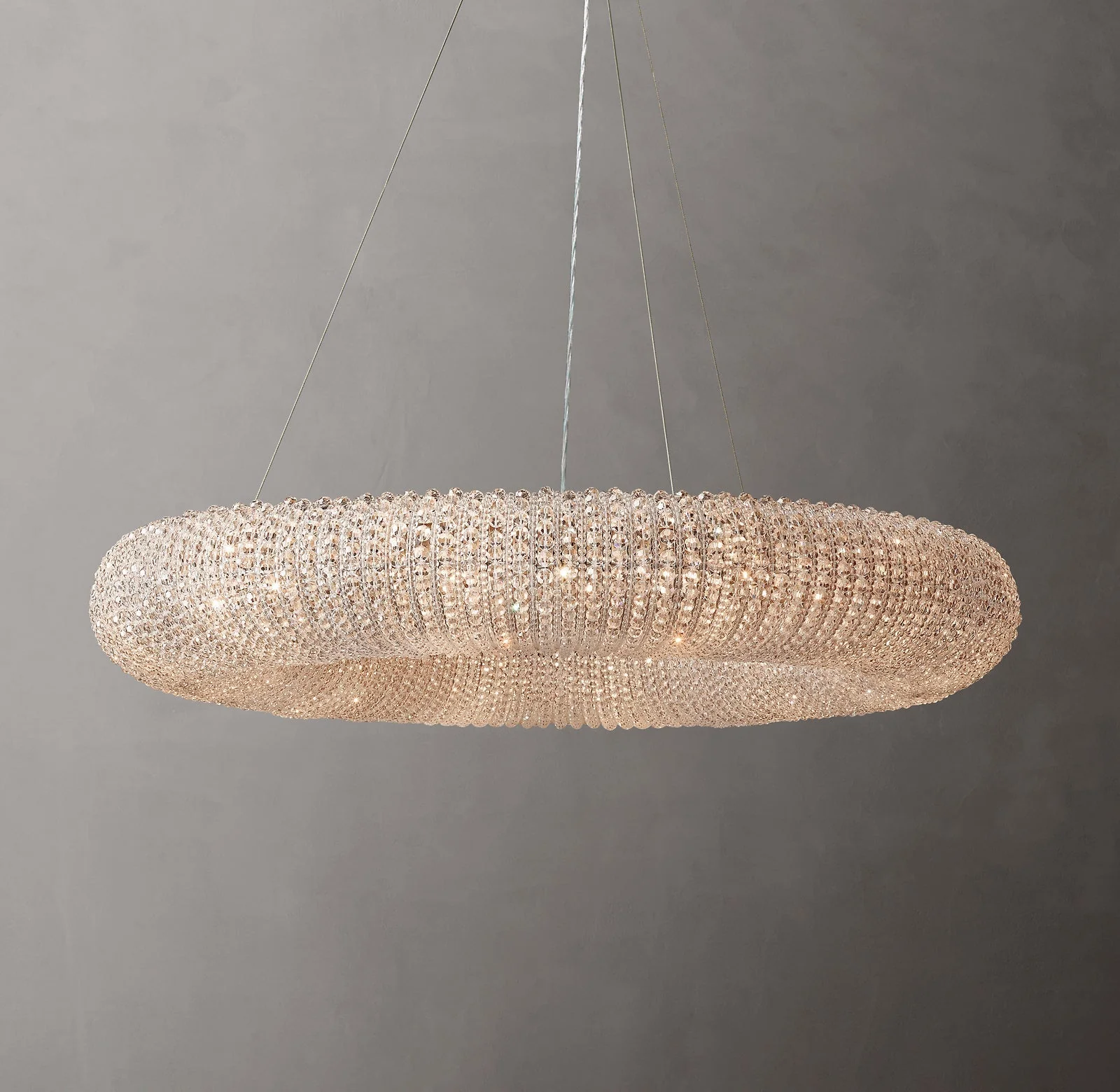 Crystal Aura Transparent Circular LED Pendant Light 41" - Image 2