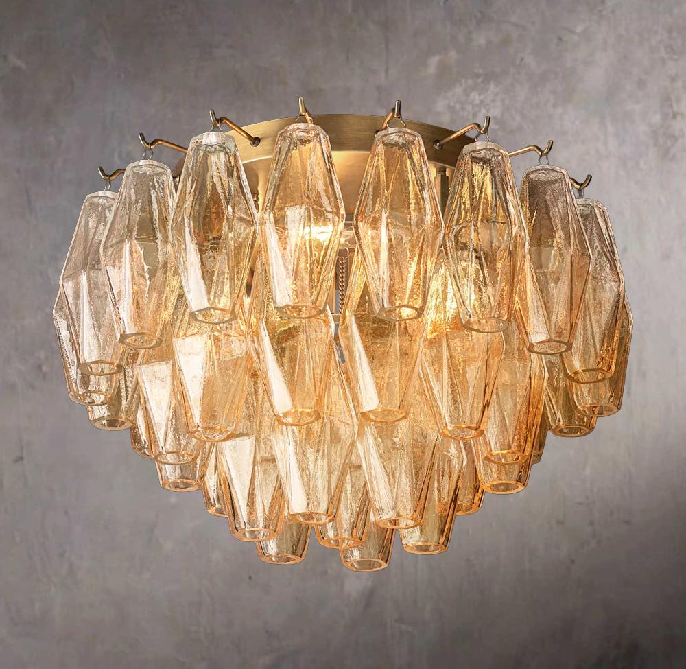 Chiara Fumé Glass Ceiling Flush Mount 17″