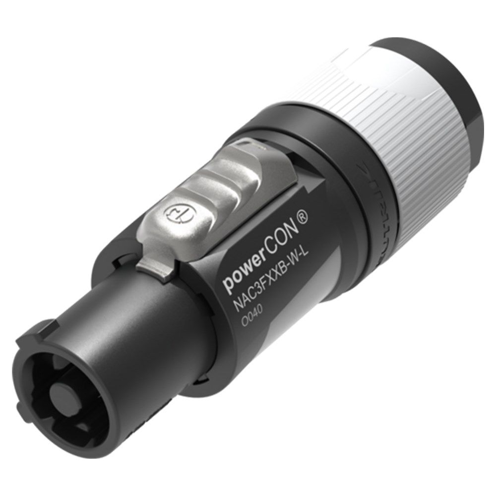 Neutrik NAC3FXXB-W-L powerCON Cable Connector Power Out OD 10-16mm (Grey) - Image 1