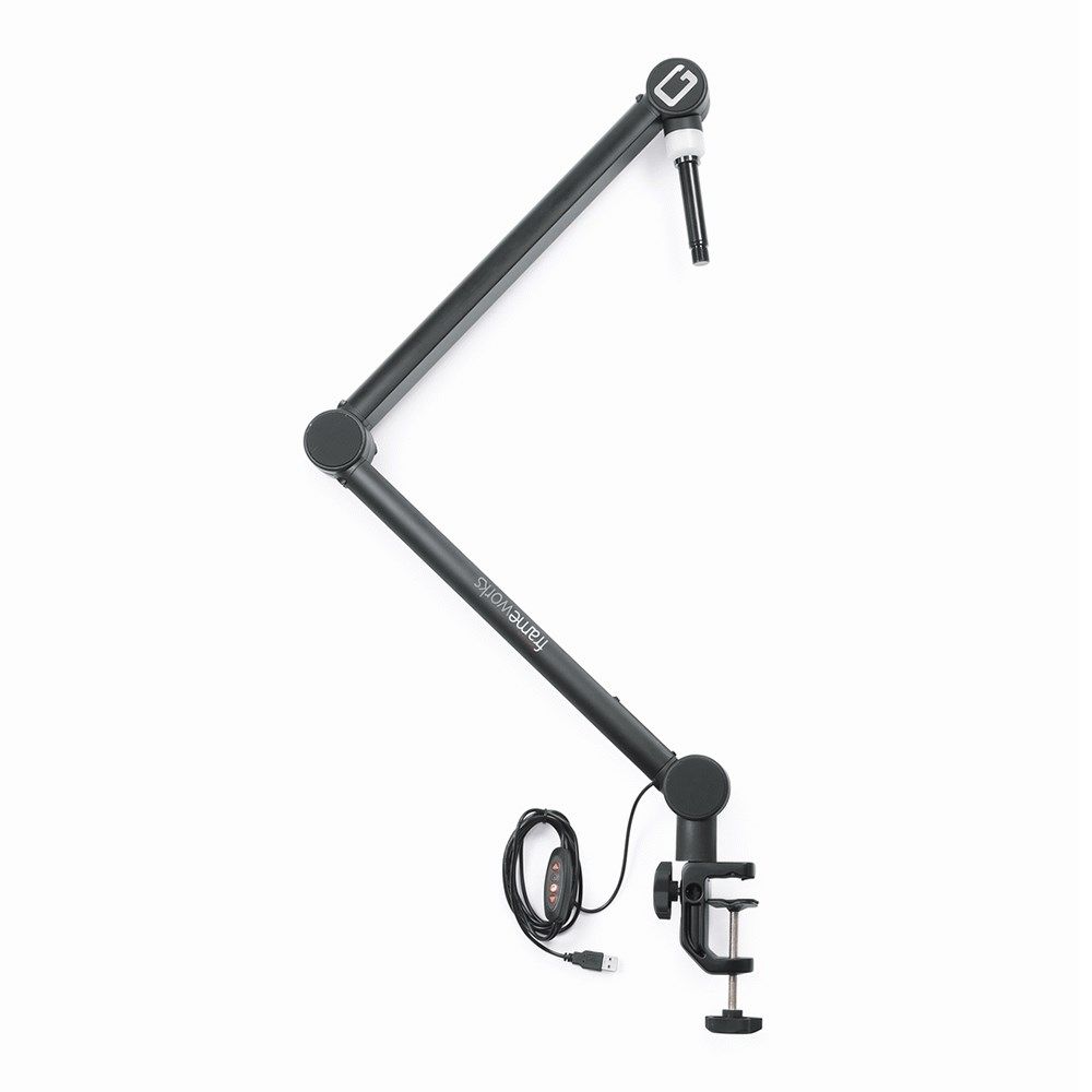 Gator Frameworks GFWMICBCBM4000 Pro Broadcast Boom Mic Stand w/ LED Light - Image 1