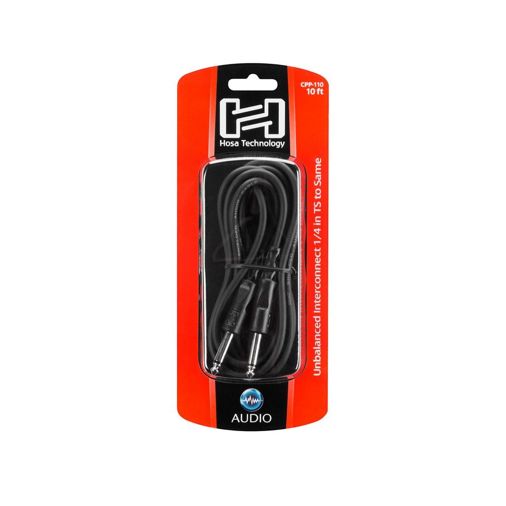 Hosa CPP110 Unbalanced Interconnect 1/4 in TS to Same (10 ft)