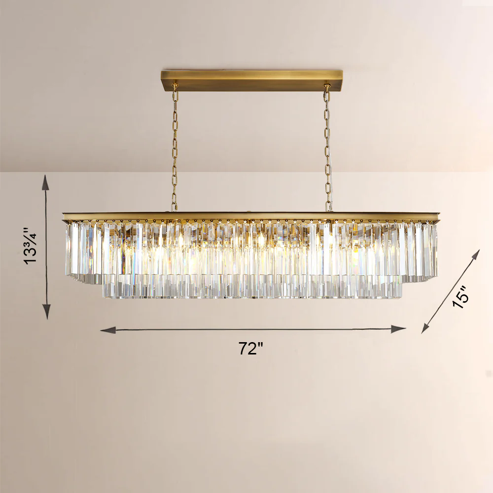Ryalin Rectangular Glass Chandelier 72" - Image 2