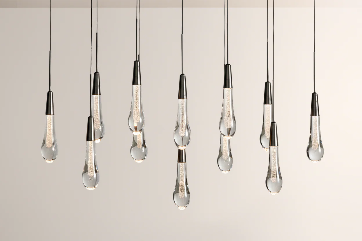 Raindor Glass Solitaire Linear Chandelier - Image 2