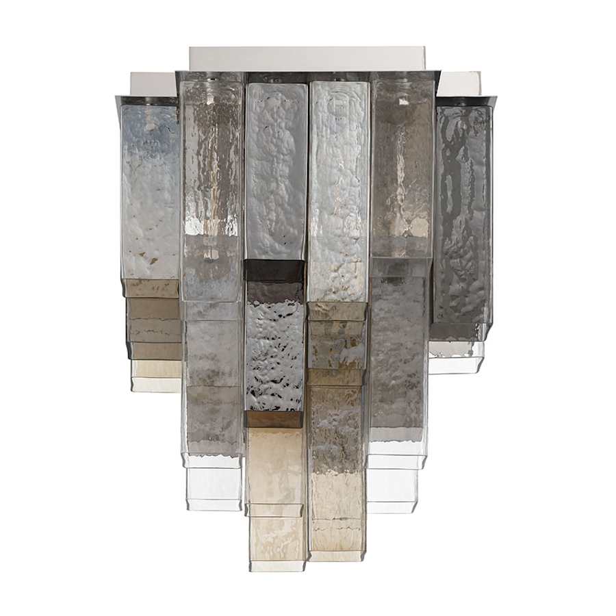 Eurofase Lighting Altesa 10 Light Flush Mount with Layered Ripple Glass - Image 1