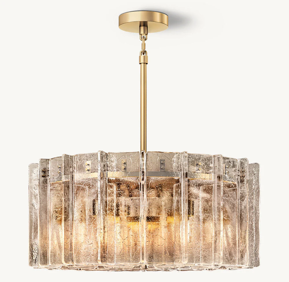 Smoky Lattice Glass Circular Chandelier 37" - Image 3