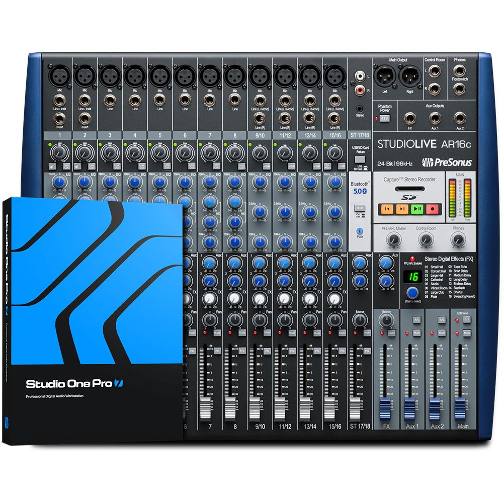 Presonus StudioLive AR16c 16-Ch Mixer w/ Bluetooth & USB Multitrack Recording - Image 1