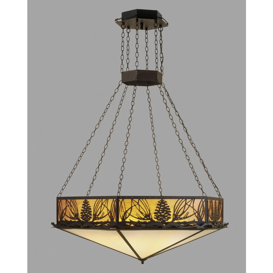 Meyda Tiffany 6 Light 51" Wide Pendant with Handmade Shade - Image 1