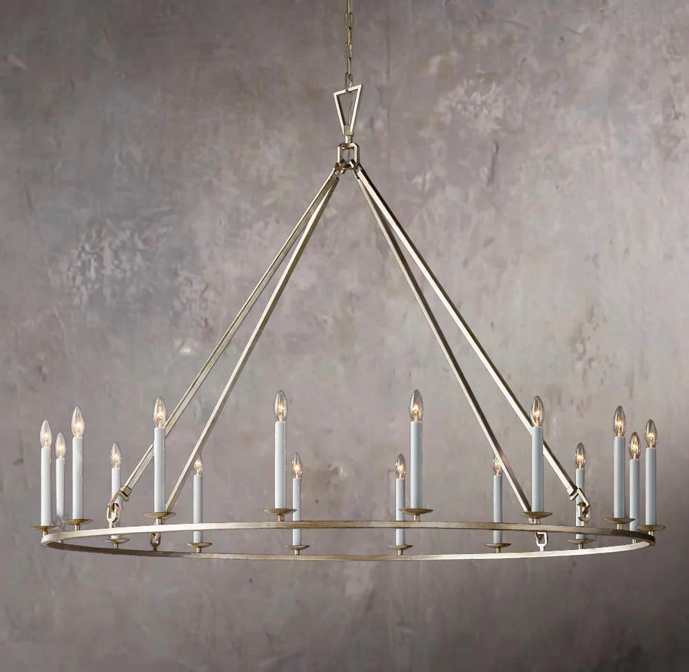 19TH C. BRITISH FILIGREE CIRCULAR CHANDELIER 60″
