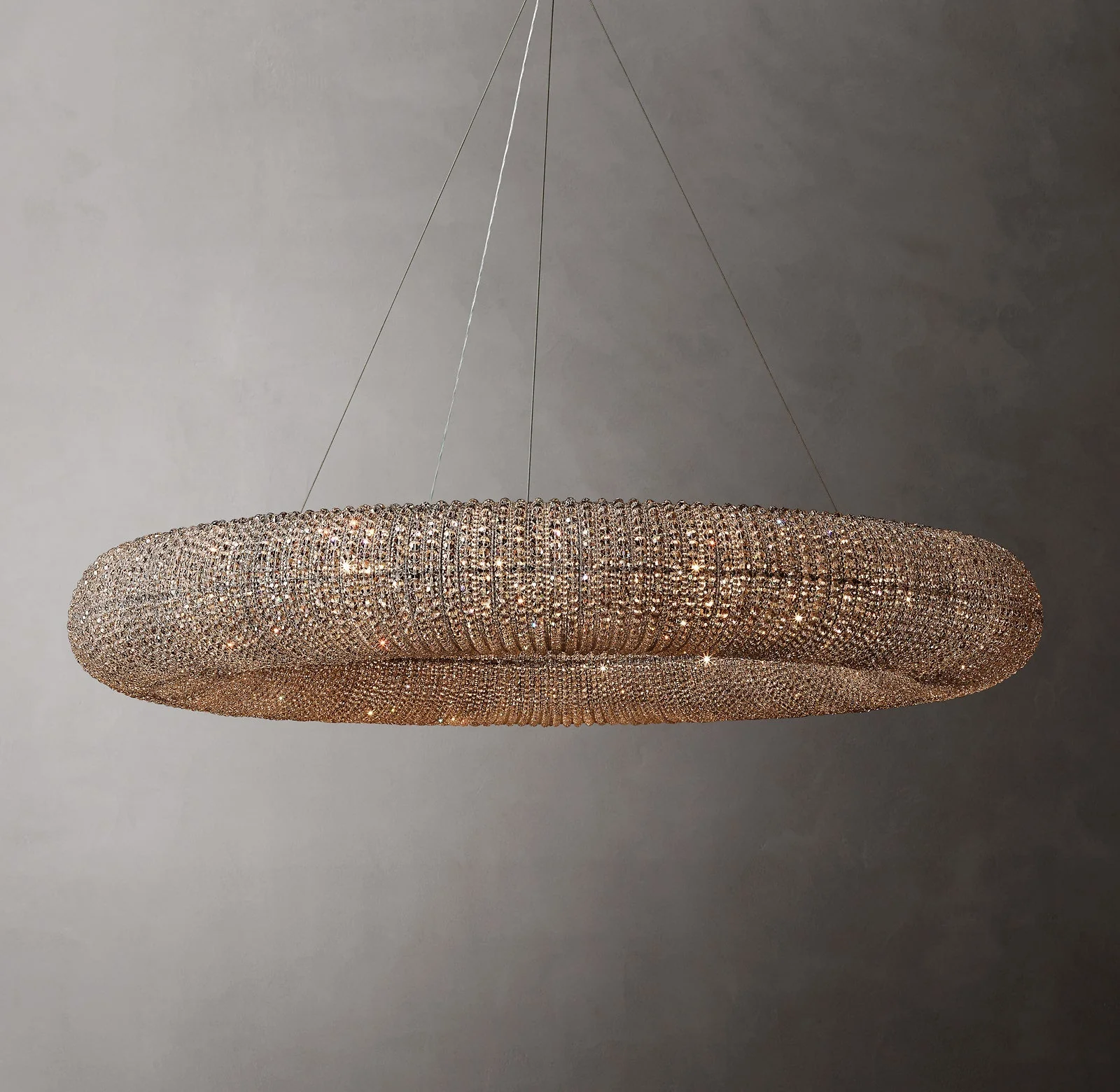 Crystal Halo Smoky Round LED Pendant Light 59" - Image 2