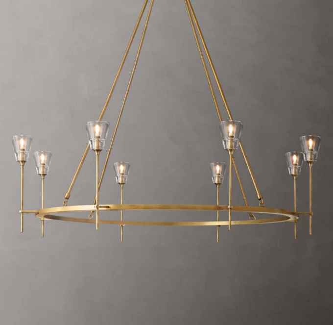 Glass Torch Circular Chandelier 58" - Image 3