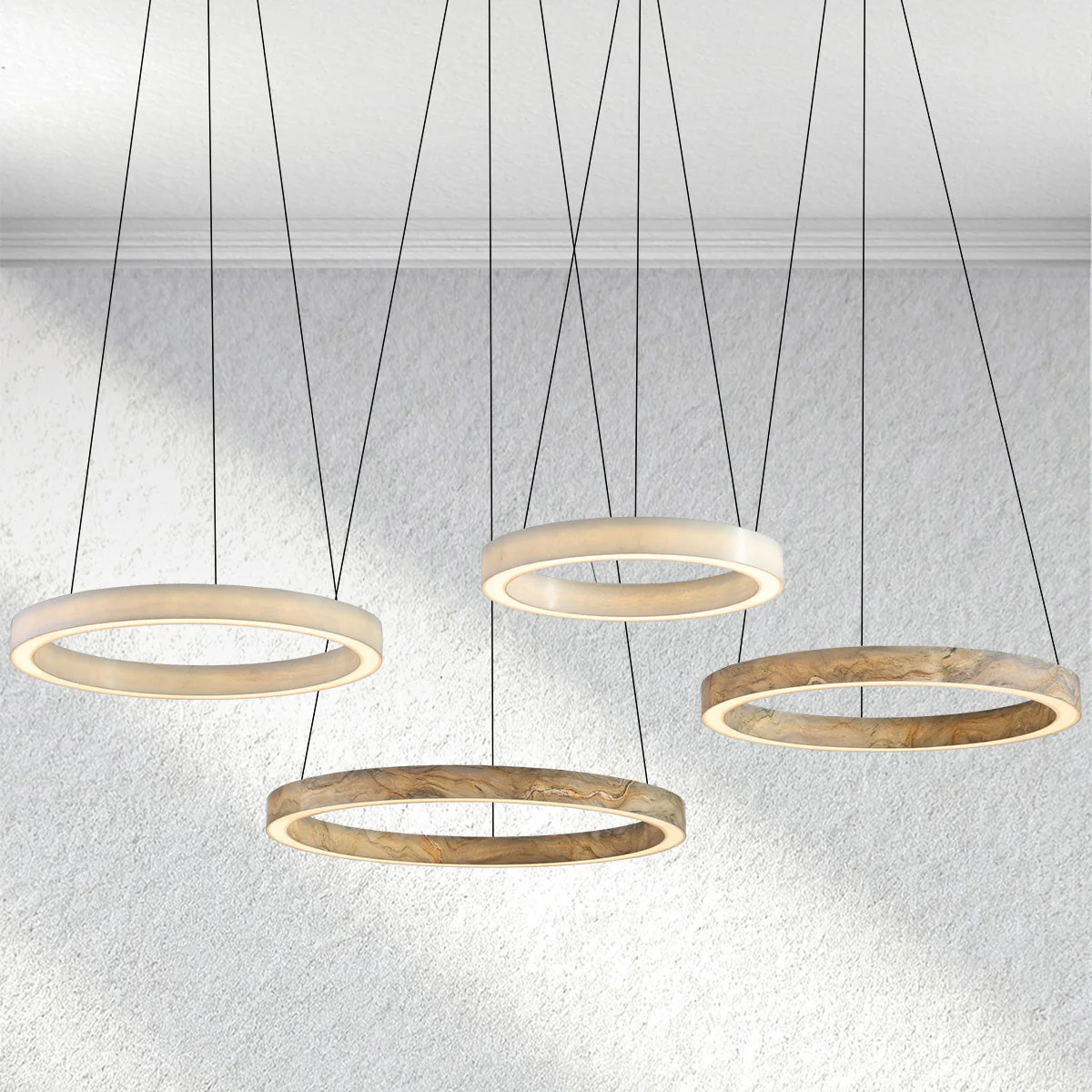 Furnio Alabaster StoneGlow Round Chandelier - Image 1