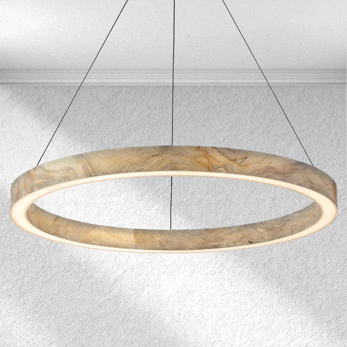 Furnio Alabaster StoneGlow Round Chandelier - Image 3