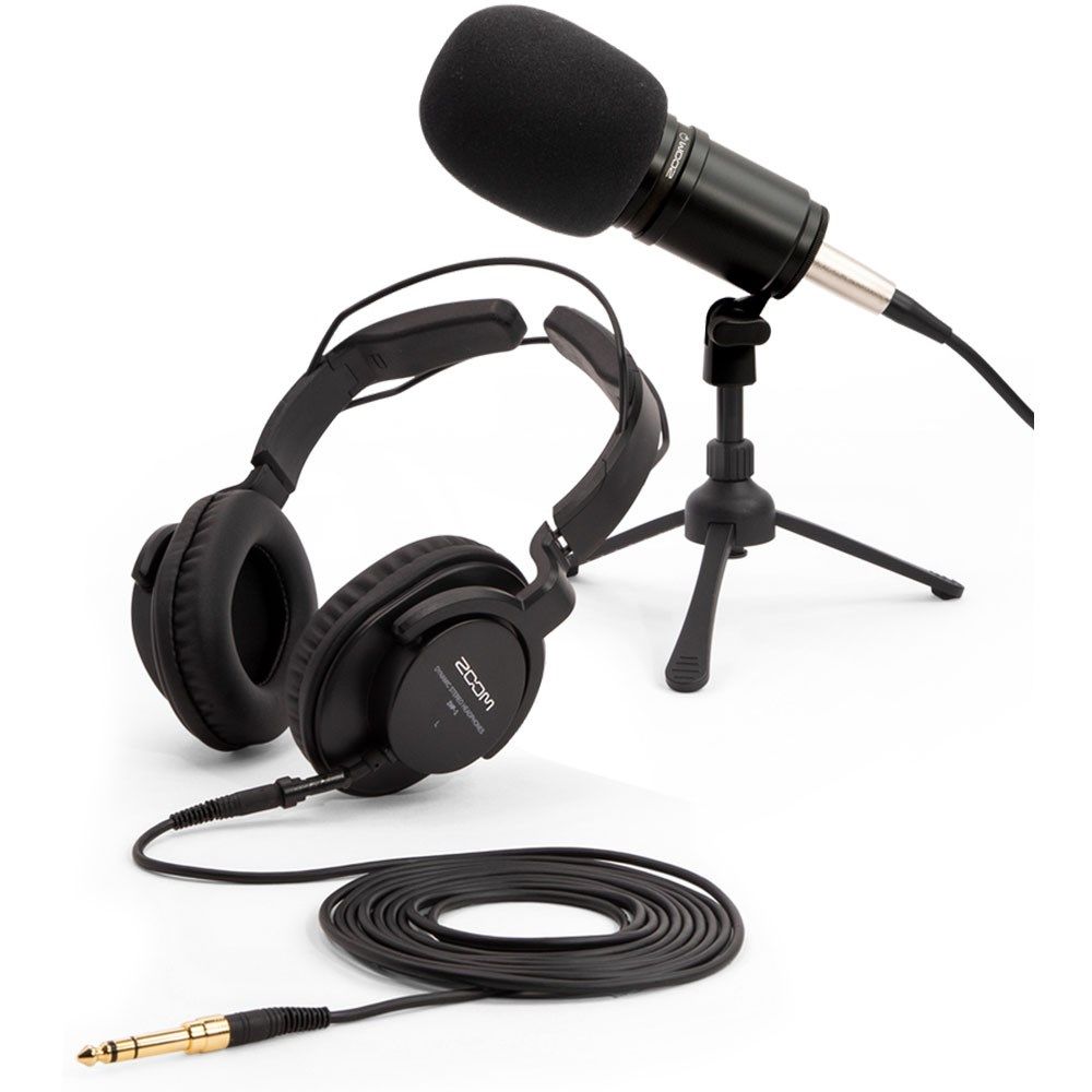 Zoom ZDM1 Podcasting Mic Pack w/ ZDM1 Microphone, ZHP1 Headphones & Accessories - Image 1